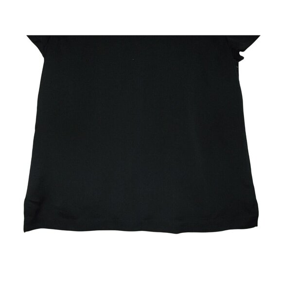 J. Crew Faux Leather Tee Womens Size L Black Short Sleeve Top pocket - Picture 13 of 14